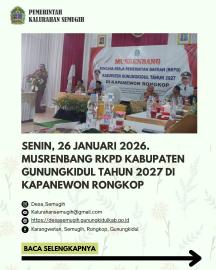 MUSRENBANG RENCANA KERJA PEMERINTAH DAERAH (RKPD) KABUPATEN GUNUNGKIDUL TAHUN 2027